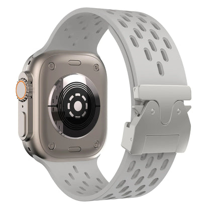 Breathe Silicone Band for Apple Watch - Compatible with Series 10/9/8/7/6/5/4/SE/Ultra 2 (including 49mm) and sizes: 46mm/45mm/44mm/42mm. Band Colors: 42mm, 44mm, 45mm, 49mm, S10-46mm. Ships from: Parallel Import.