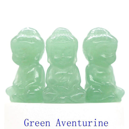 1.2-inch Mini Buddha Statue, Natural Stone Carving, Healing Crystal, Power Stone, Spiritual Craft, Good Luck, Furniture, Interior Accessories, Home Decor, Bulk Sale, Wholesale Size: 1 Piece; Parallel Import