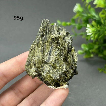 Natural Green Tourmaline Rough Stone Specimen Collection for Aura Healing, Meditation, and Energy Chakra Use. Gemstone Home Furnishing Gift. Parallel Import.