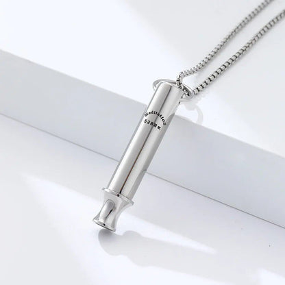528Hz 瞑想・マインドフルネス ブレスネックレス ステンレス製 ホイッスル付き メンズ・レディース 不安解消 ジュエリー  並行輸入品