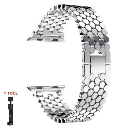 Stainless steel band for Apple Watch, 45mm, 42mm, 40mm, 41mm, 44mm, metal strap, compatible with iWatch Ultra 2/Series 9/8/7/6/SE/5, bracelet, band color: mm; Ships from: Parallel import
