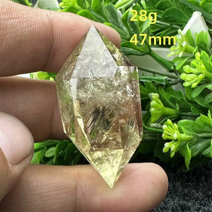1個 天然シトリンオーラ六角両先端クリスタルワンド スピリチュアル瞑想ヒーリングストーン ホームデコレーション ガーデンフェスティバルアクセサリー カラー： 並行輸入品