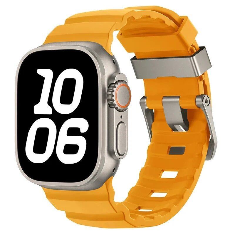 アップルウォッチUltra 10 9 8 7 6 5 SE用 高級ソフトシリコンバンド トレイルストラップ 46mm 45mm 49mm 44mm対応 リストバンド アクセサリー バンドカラー：mm 並行輸入品
