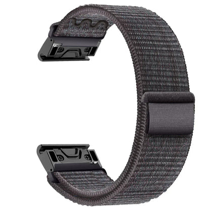 Compatible with Garmin Fenix 7X, 7 Pro, 6X, 6, 5X, 5Plus, Tactics 7, Forerunner 965, 955, and Enduro 2. 22mm/26mm nylon loop band with quick-fit strap. Band color: mm. Ships from: Parallel import.