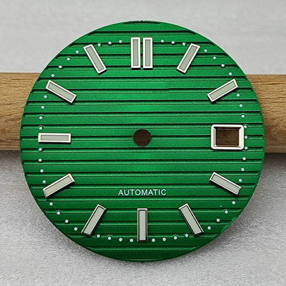30.5mm Nautilus S Dial for NH35, Green Luminous Dial, NH35/NH36 Movement Accessory, Watch Repair Tool, Parallel Import