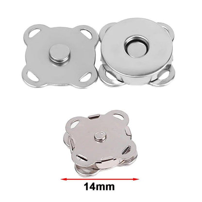 1/10 Set Magnetic Snap Buttons, Metal Invisible Sew-On Buttons with Locking Closures for Wallets, Bags, Clothing, and DIY Crafts, Size: mm, Parallel Import
