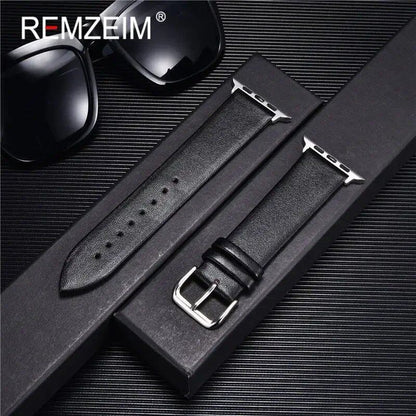 Genuine Leather Watch Strap for Apple Watch 8, 7, 6, SE, 5, 4, 3, 2, 38mm, 40mm, 41mm, 45mm, 44mm, 42mm, Blue, Band Color: mm, Parallel Import