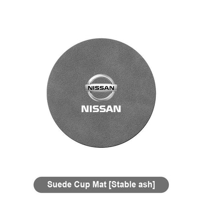 Hot Sale: 1/2 Car Coasters, Cup Holder Mats, Non-Slip Cup Pads, Accessories for Nissan X-TRAIL, Qashqai, Note, Juke, Sentra, and Patrol (Parallel Import)