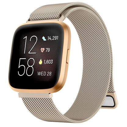 Metal Magnetic Strap Band Wristband for Fitbit Versa 1/2/3/4 and Sense 2, Band Color: Parallel Import