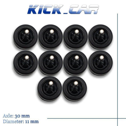 1/64 Scale 4-Spoke Wheels with Fixed Rubber Tires, Custom Parts for Toy Models and Diecast Cars, Compatible with Hot Wheels (Set of 5, for 5 Cars), Color: Parallel Import