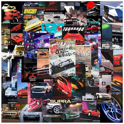 10/30/50枚入り 新作 おしゃれ カートゥーン JDM車 ポスター DIY スケートボード ノートPC グラフィティ コップ用 防水PVC クリエイティブ おもちゃ ステッカー 卸売り カラー： 並行輸入品
