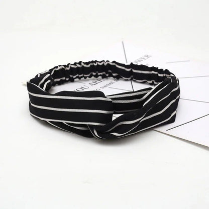 Women's Summer Bohemian Print Headband, Retro Cross Turban, Bandage Bandana, Hair Accessory, Head Wrap, Parallel Import