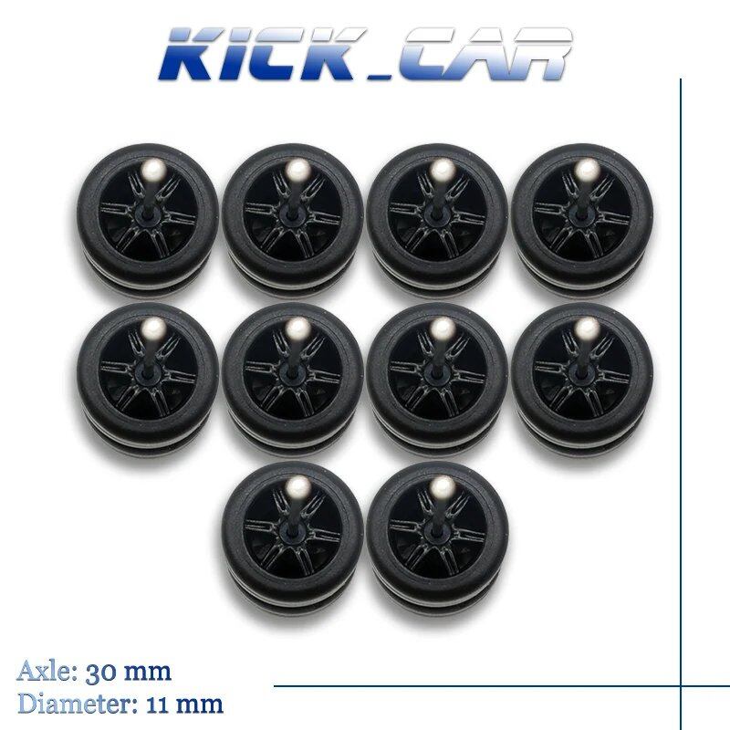 1/64 Scale 6-Spoke Wheel Set with Fixed Rubber Tires for Diecast Model Cars, Hot Wheels Modification Parts (5 Sets for 5 Cars), Color: MMW, Parallel Import