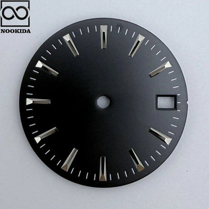 NOOKIDA 28.5mm Sunburst/Frosted Dial Watch with Calendar Window for NH35/NH36/4R/7S Automatic Movements, Color: Parallel Import