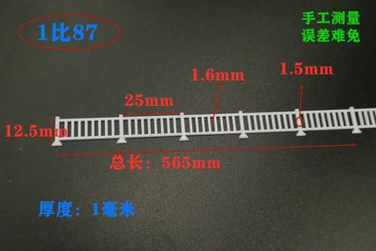 1/87, 1/50, 1/35, 1/24 Scale ABS Guardrail Fence Model DIY Kit for Architectural Models, Dioramas, and Sand Tables (1 Piece) Color: Scale, Parallel Import