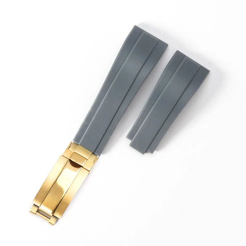 ロレックス オイスター フレックス 用 20mm カーブド ソフト シリコン ウォッチバンド - メンズ レディース スポーツ ブレスレット 折りたたみバックル リストベルト バンドカラー：;バンド幅：20mm－ロゴなし 並行輸入品