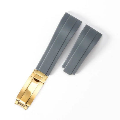ロレックス オイスター フレックス 用 20mm カーブド ソフト シリコン ウォッチバンド - メンズ レディース スポーツ ブレスレット 折りたたみバックル リストベルト バンドカラー：;バンド幅：20mm－ロゴなし 並行輸入品