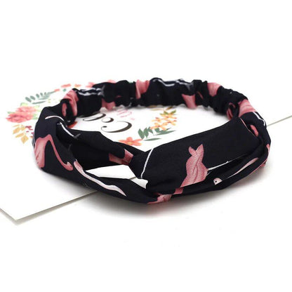 Women's Summer Bohemian Print Headband, Retro Cross Turban, Bandage Bandana, Hair Accessory, Head Wrap, Parallel Import