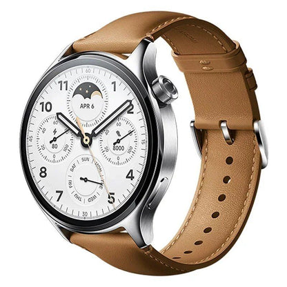22mm Universal Calf Leather Strap Band Accessory for Xiaomi Watch S3, S1 Pro/S1, MI Color 2, and S1 Active. Band Color: Parallel Import