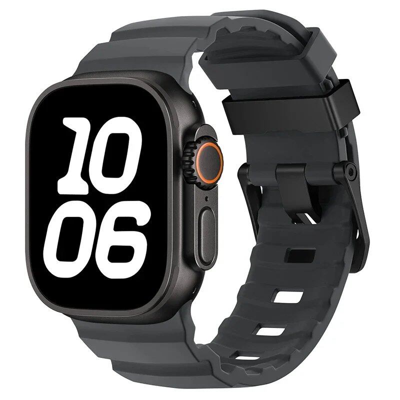 アップルウォッチUltra 10 9 8 7 6 5 SE用 高級ソフトシリコンバンド トレイルストラップ 46mm 45mm 49mm 44mm対応 リストバンド アクセサリー バンドカラー：mm 並行輸入品