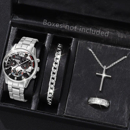 New Hot Watch Men's Stainless Steel Wristwatch, Luxury Quartz Calendar Business Watch, Parallel Import