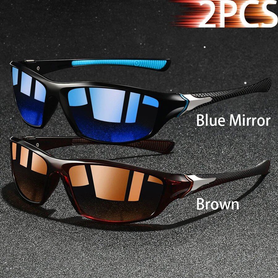 Set of 1, 2, or 3 Retro Sports Sunglasses for Men and Women, Ideal for Fishing, Running, Cycling, Climbing, and Outdoor Sports, UV400 Protection, Anti-Glare Lens Color: Parallel Import