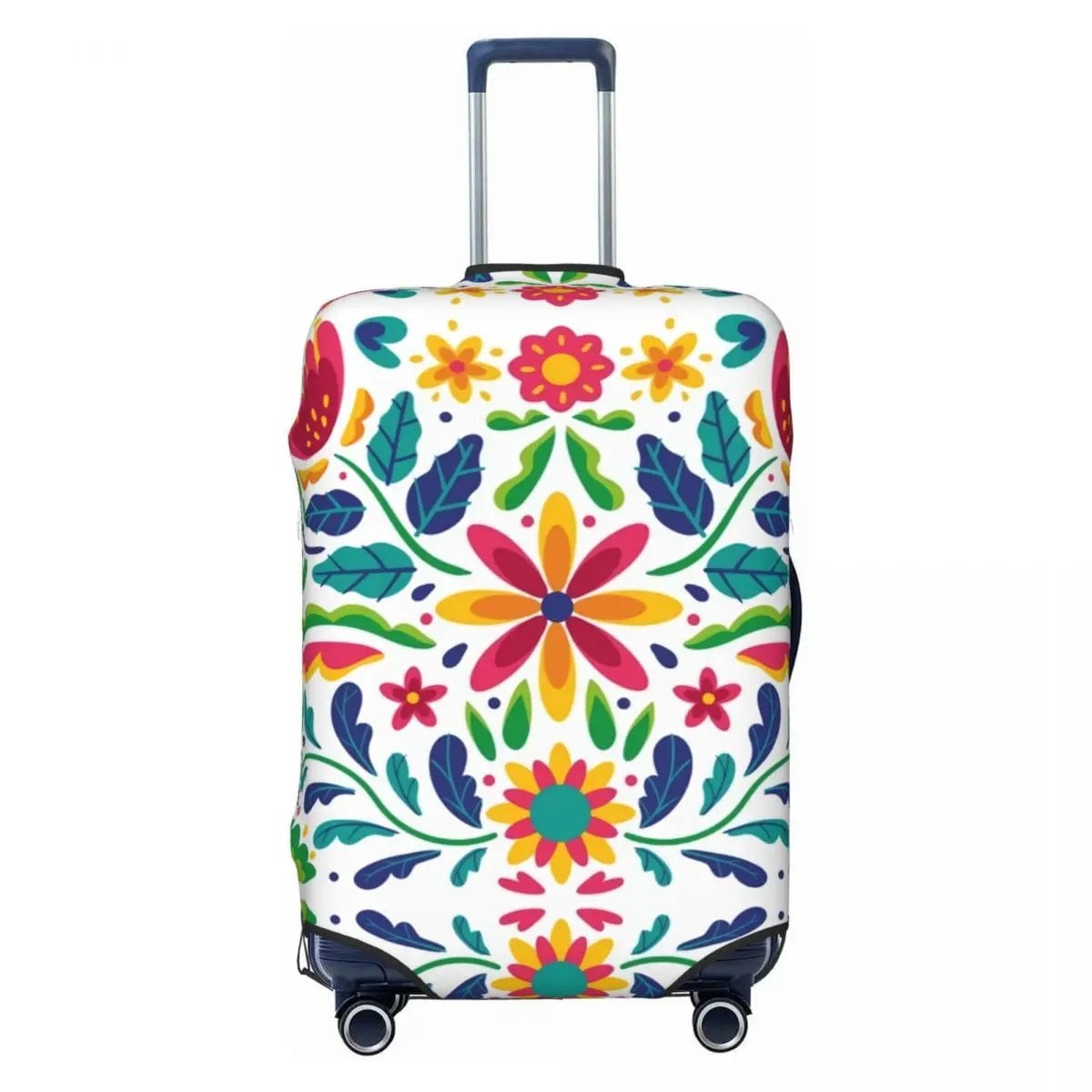 カスタムカラフルフローラルメキシカンフラワー スーツケースカバー エラスティック トラベル 荷物保護カバー 18-32インチ対応 サイズ： 並行輸入品