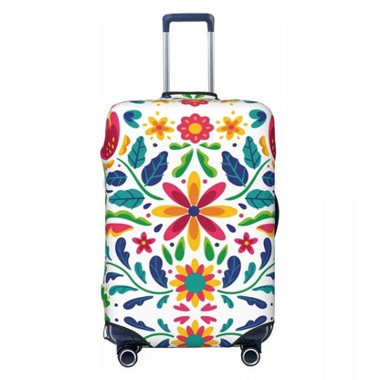 カスタムカラフルフローラルメキシカンフラワー スーツケースカバー エラスティック トラベル 荷物保護カバー 18-32インチ対応 サイズ： 並行輸入品