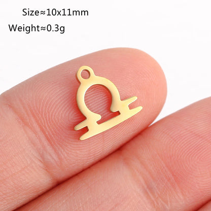 Set of 5 Lucky Birth 12 Zodiac Star Sign Charms, Metal Constellation Pendants for Jewelry Making, Bracelets, Earrings, and Necklaces, Parallel Import