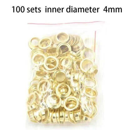 1セット 1/4インチ グロメット・アイレットプライヤーセット（100個の金属アイレット付き）革・布用穴あけ工具キット  並行輸入品