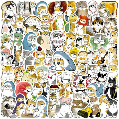 10/30/50/100枚入り かわいい猫 アニマルグラフィティステッカー カワイイ キャラクター デカール キッズ おもちゃ ノートPC DIY スクラップブック スーツケース スマホ 車用 ステッカー カラー0個入り 並行輸入品
