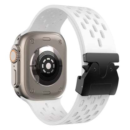Breathe Silicone Band for Apple Watch - Compatible with Series 10/9/8/7/6/5/4/SE/Ultra 2 (including 49mm) and sizes: 46mm/45mm/44mm/42mm. Band Colors: 42mm, 44mm, 45mm, 49mm, S10-46mm. Ships from: Parallel Import.