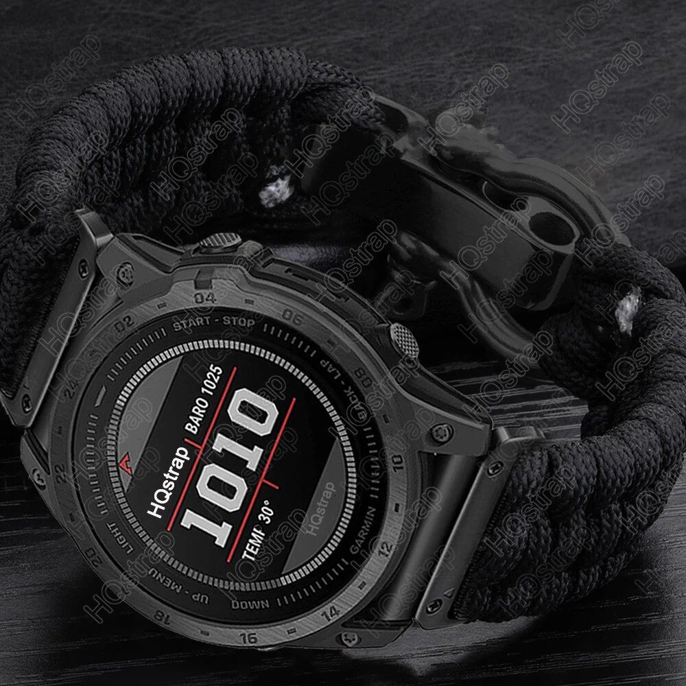 Garmin Tactics 7 Pro, Fenix 7, 6X, 6 Pro, 5X, 5 Plus, 3HR compatible sports braided nylon strap, 26mm, 22mm, 20mm adjustable, Garmin watch band size: 155-165-170mm length; band color: Parallel import