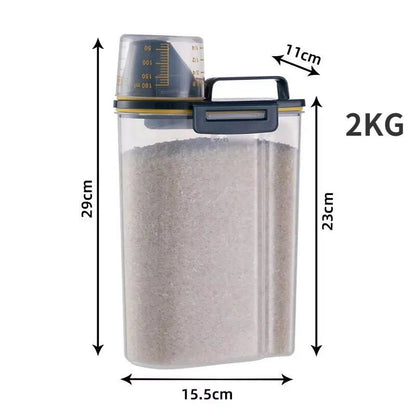 1.5kg/2kg Plastic Storage Container for Dog and Cat Food, with Measuring Cup, Moisture-Proof Sealed Jar, Pet Supplies Accessory, Color: Parallel Import