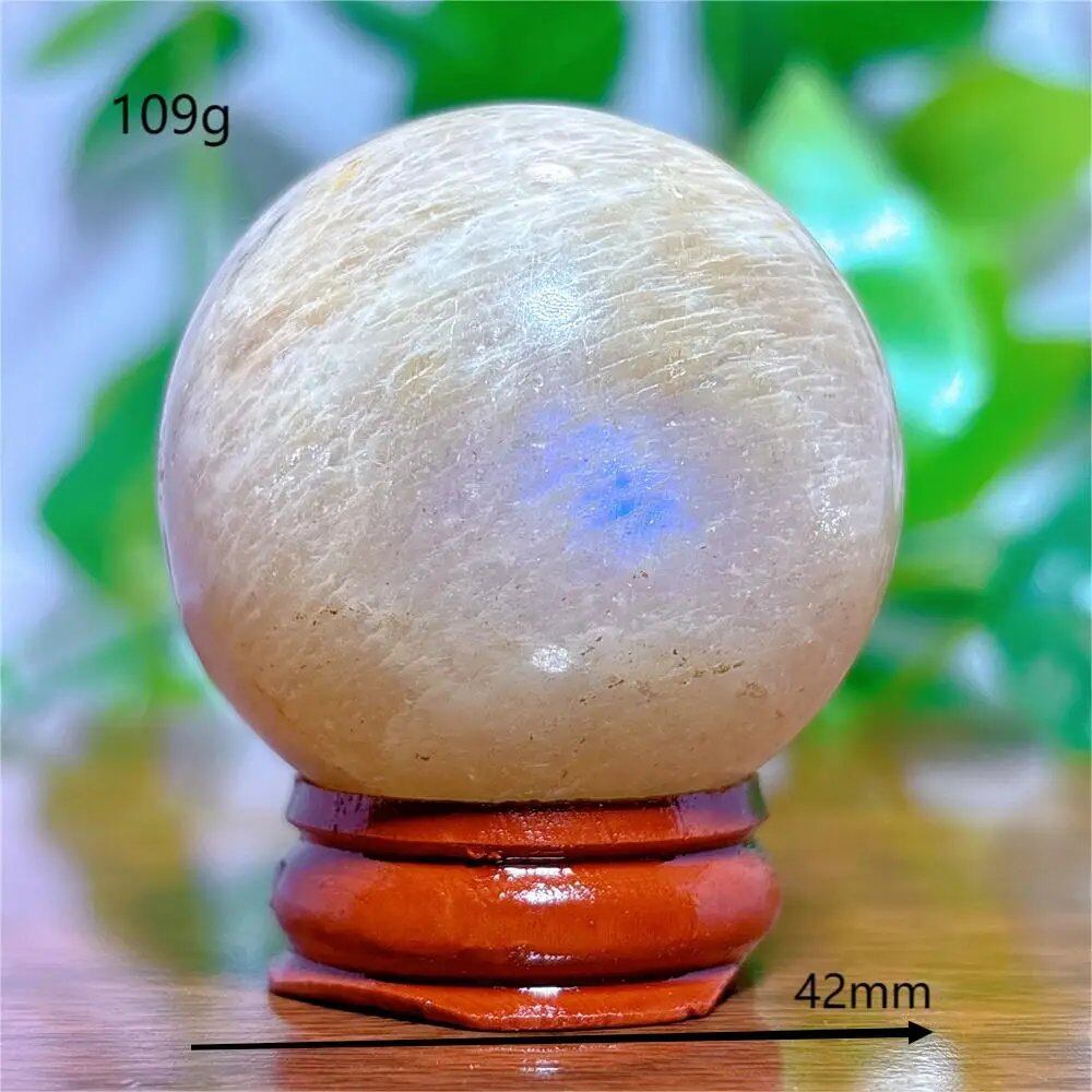 Moonstone Sphere Crystal, Natural Quartz Stone, Home Decor, Mineral, Reiki, Craft, Gift, Energy, Healing, Spiritual, Love, with Stand, Parallel Import
