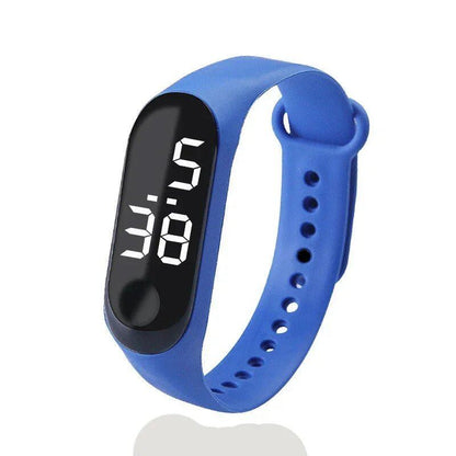 Kids' Fashion Sports Watch, Waterproof LED Digital Wristwatch with Ultra-Lightweight Silicone Slap, Unisex, for Kids and Teens, Parallel Import