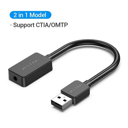 ベンション USBサウンドカード 3.5mmオーディオインターフェースアダプター 外付けサウンドカード PC/ノートPC/PS4対応 ヘッドセットマイク用 USBオーディオアダプター カラー：モデル;発 並行輸入品