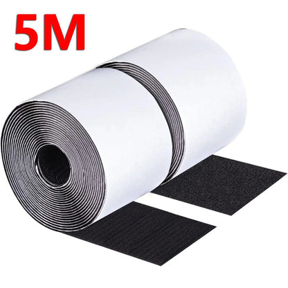 1/2/5 Meter Strong Adhesive Hook &amp; Loop Tape, Double-Sided Adhesive for DIY Crafts, 50mm Black, Size: 50mm Wide; 1 Meter, Parallel Import