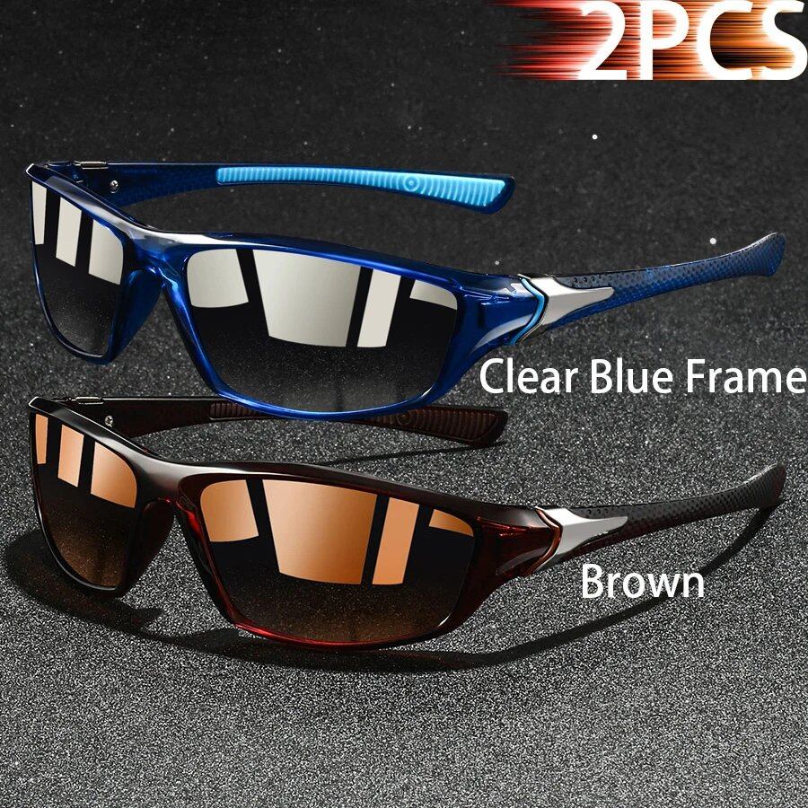 Set of 1, 2, or 3 Retro Sports Sunglasses for Men and Women, Ideal for Fishing, Running, Cycling, Climbing, and Outdoor Sports, UV400 Protection, Anti-Glare Lens Color: Parallel Import