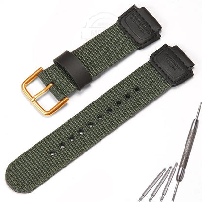 16mm Nylon Leather Strap for Casio DW5600, GA110, GA2100, AWG-M100, and GA-700. Men's Outdoor Sports Watch Band. Band Color: 16mm; Band Width: 16mm; Ships from: Parallel Import