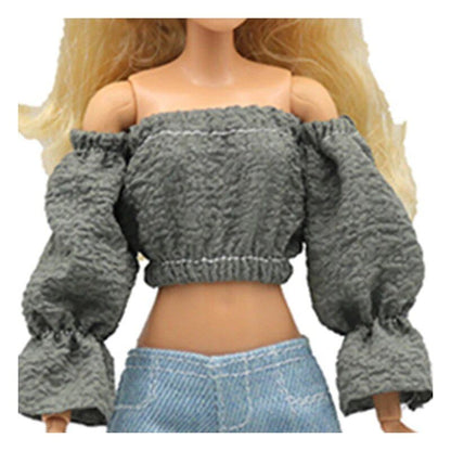 1/6 Scale BJD Doll Clothes Set (Puff Sleeve Shirt, Skirt, and Shorts) for 30cm (11.5 inch) Dollhouse Accessories; Size: One Piece Only, Parallel Import