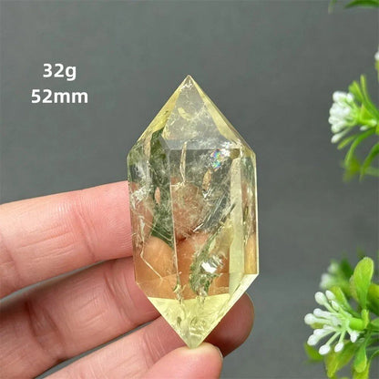1個 天然シトリンオーラ六角両先端クリスタルワンド スピリチュアル瞑想ヒーリングストーン ホームデコレーション ガーデンフェスティバルアクセサリー カラー： 並行輸入品