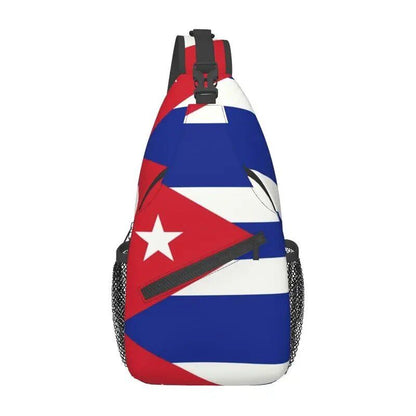 Cuban Flag Sling Chest Bag, Custom Cuban Patriotic Shoulder/Crossbody Bag, Men's Travel Daypack, Size: 39 x 19 x 9 cm; Color: Parallel Import