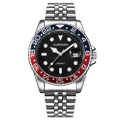Men's Famous Brand Watch, Student Style, Fashionable, Stainless Steel Band, Casual, Calendar, Quartz Watch, Green, 2024; Customizable: Yes; Ships from: Parallel Import
