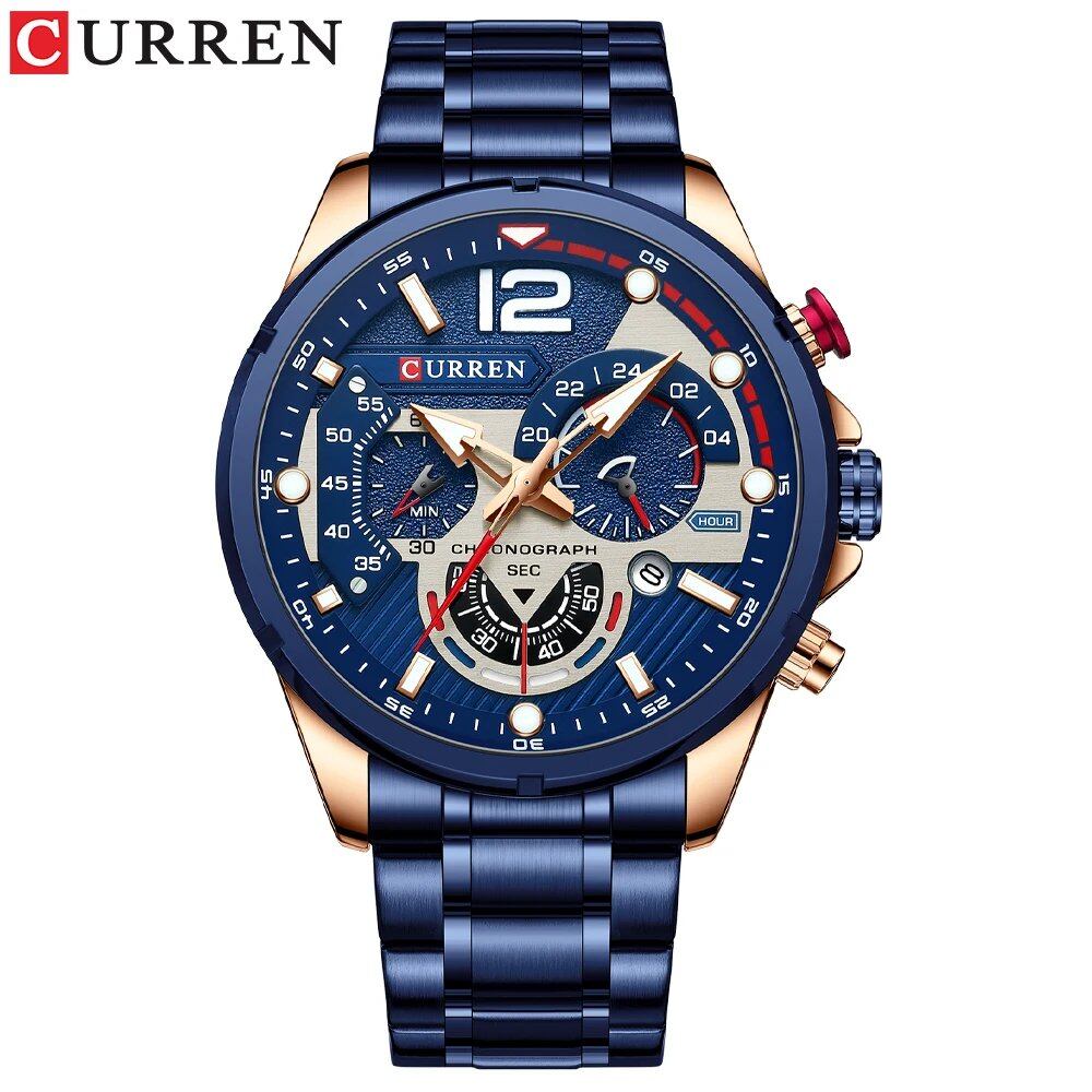 New Arrival: CURREN Men's Quartz Watch, Waterproof, Chronograph, Date Display, Parallel Import