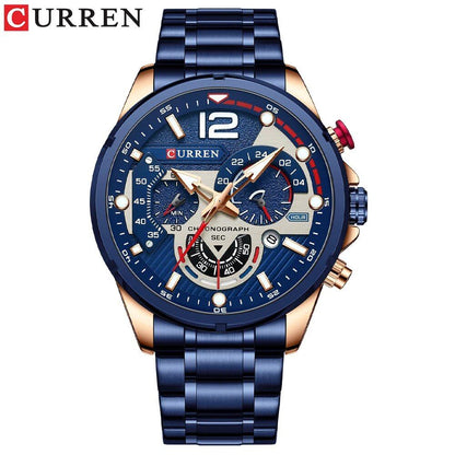 New Arrival: CURREN Men's Quartz Watch, Waterproof, Chronograph, Date Display, Parallel Import