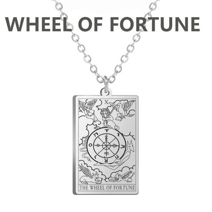 Stainless Steel Classic Tarot Card Pendant Necklace, Major Arcana, Gypsy Tarot, Divination Necklace, Jewelry, Mother's Day Gift, Parallel Import
