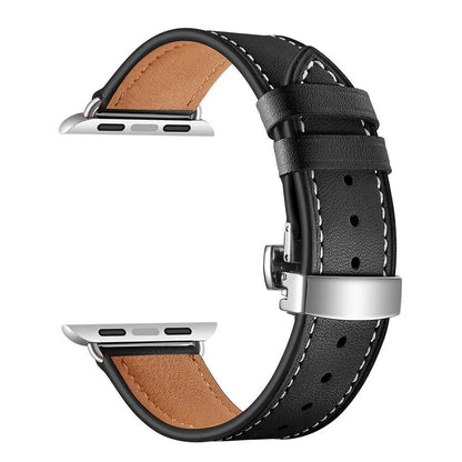 Leather Strap for Apple Watch - 38mm, 40mm, 41mm, 42mm, 44mm, 45mm - Series 3/4/5/SE/6/7 Compatible Bracelet Band Color: Parallel Import