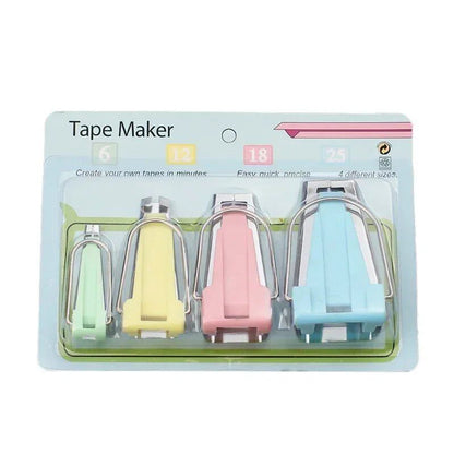 1/4 pcs Bias Tape Maker, 6mm/12mm/18mm/25mm, Fabric Connection, Bias Tape, Binding Tool, Sewing, Patchwork, Color: Parallel Import