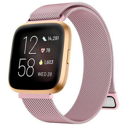 Metal Magnetic Strap Band Wristband for Fitbit Versa 1/2/3/4 and Sense 2, Band Color: Parallel Import